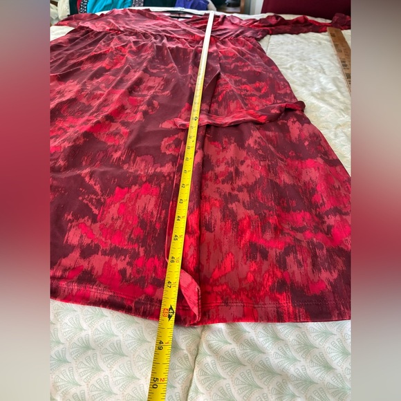 NWT Lane Bryant Faux-Wrap Jersey Dress Abstract Red Size 22/24 - Picture 9 of 9